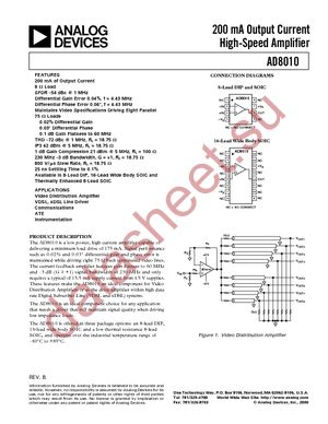 AD8010AR-16-REEL datasheet  
